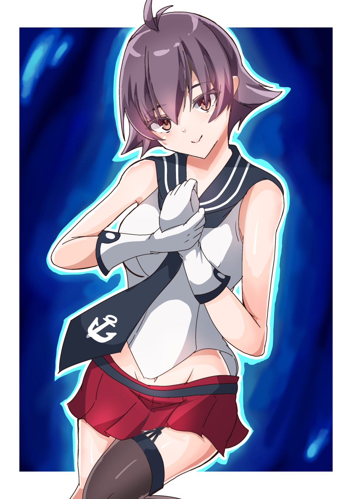 紫色短发少女壁纸