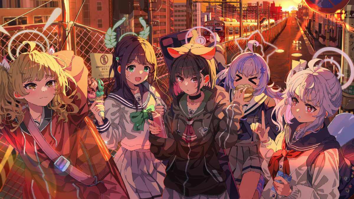 日落下的动漫女孩
