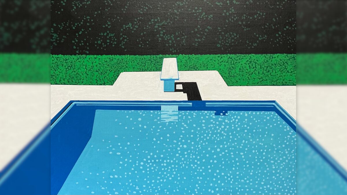 简约泳池壁画