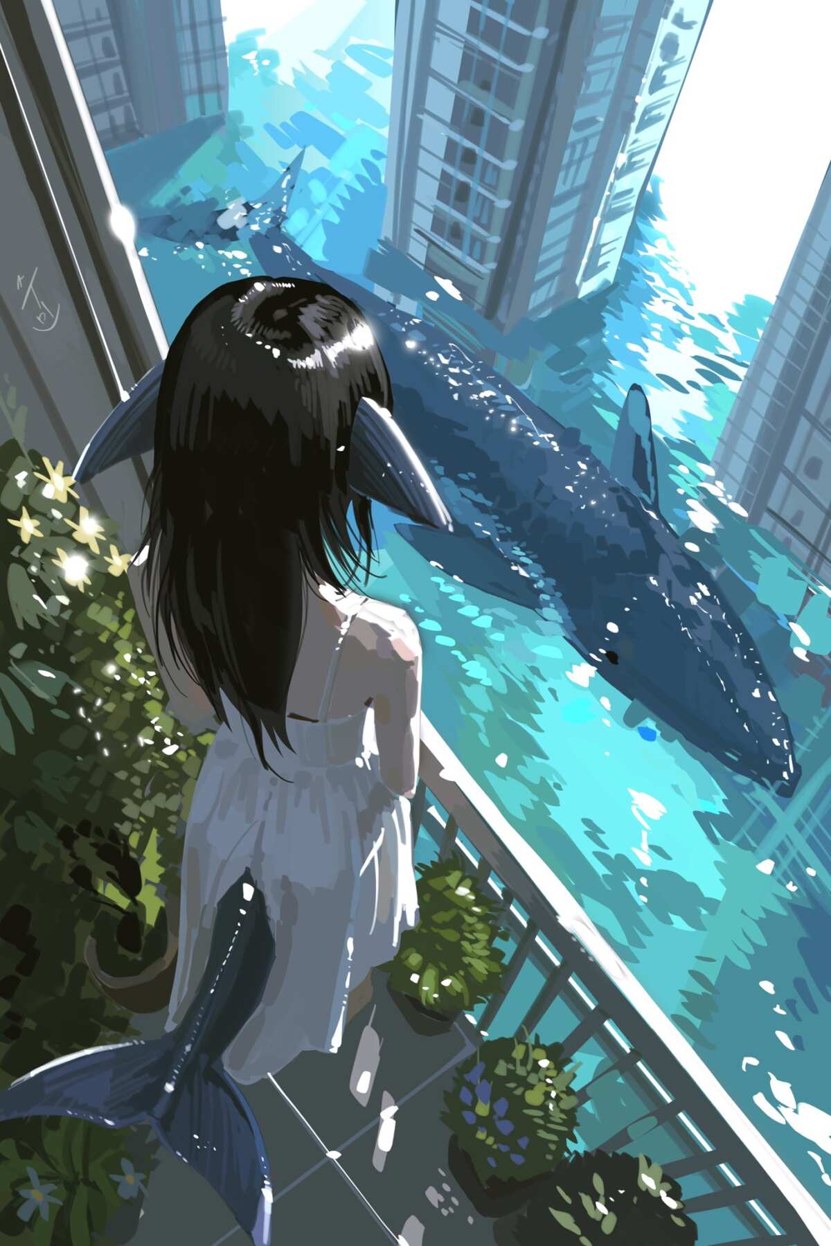 深海鲸鱼与少女