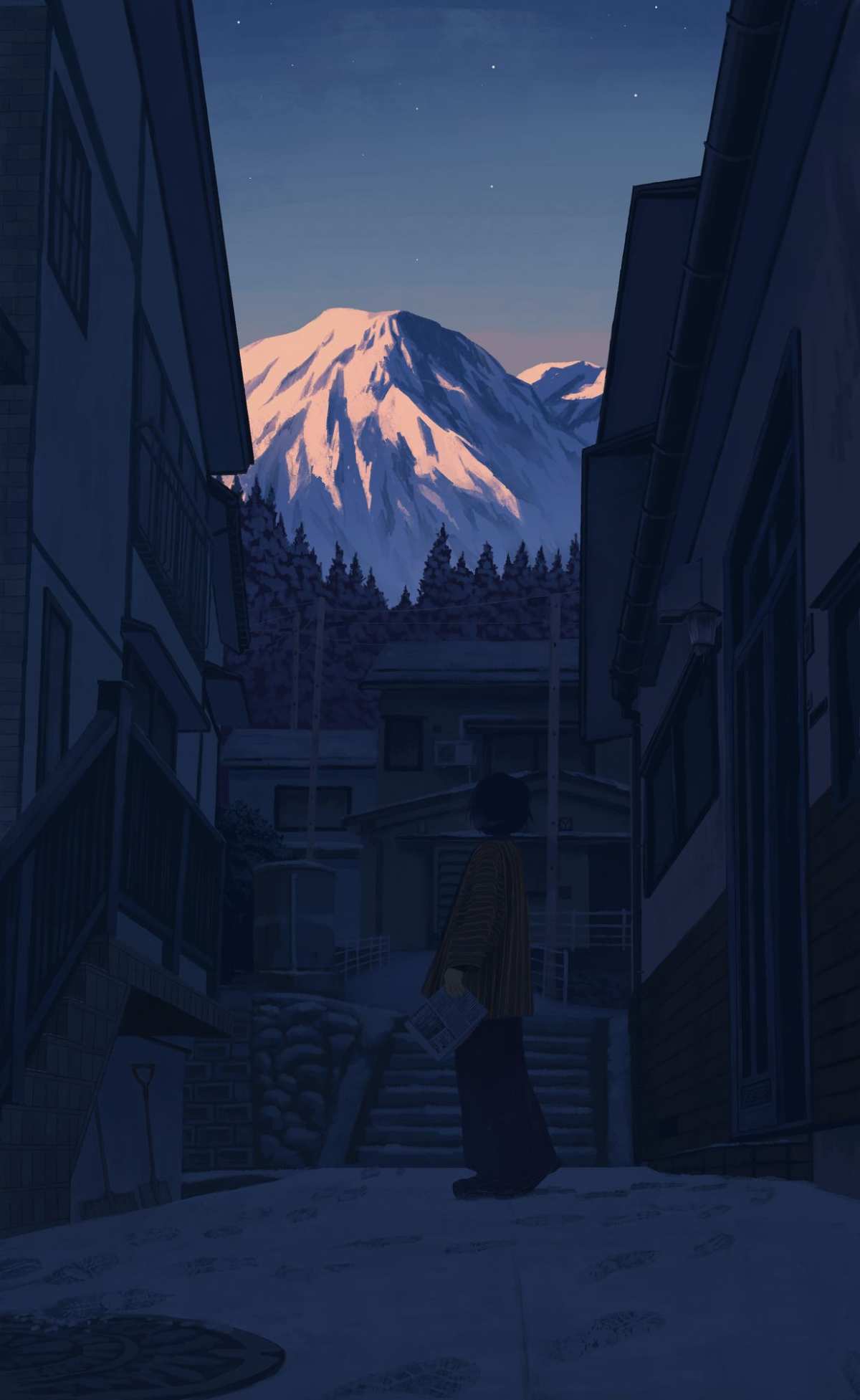 雪夜山城
