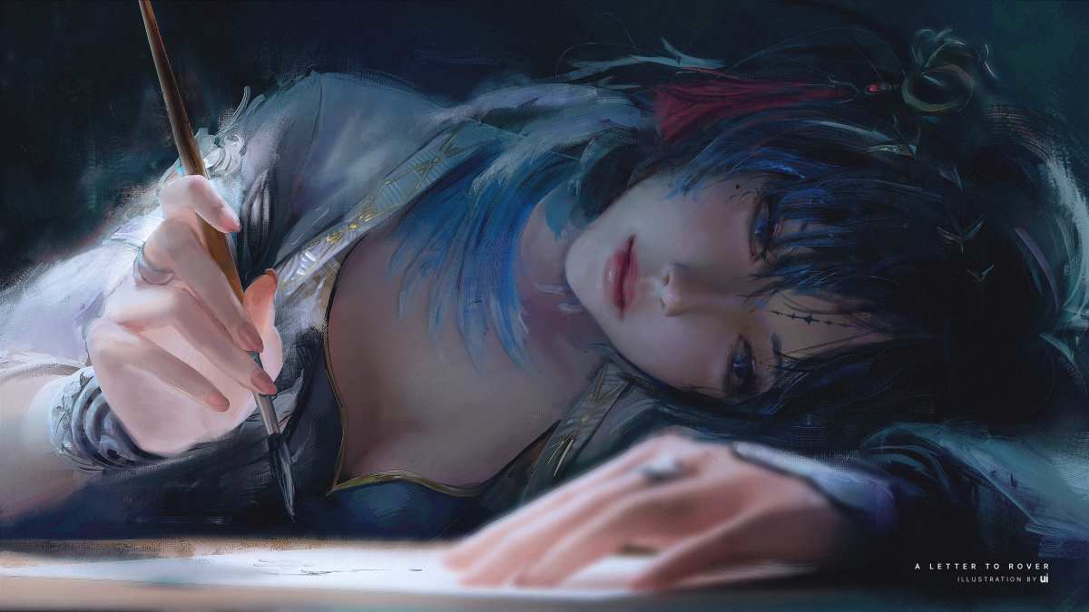 蓝色调的艺术创作