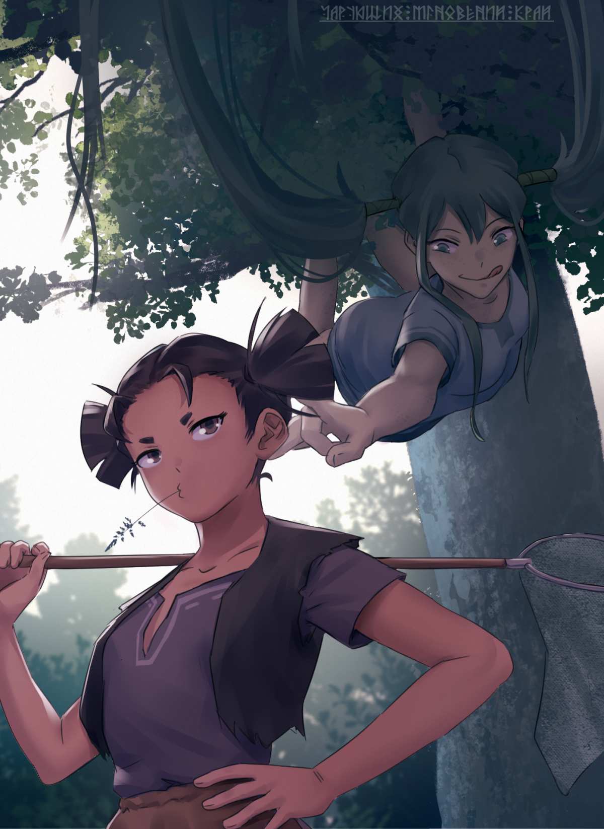绿色长发少女