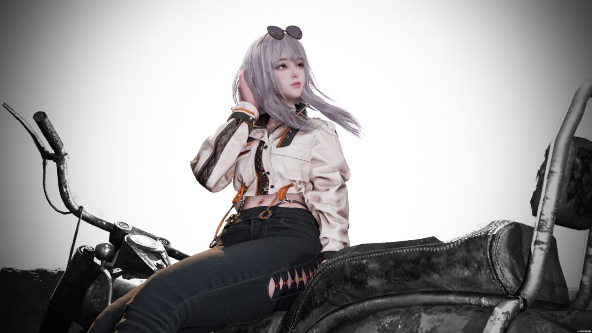 紫发少女机车风