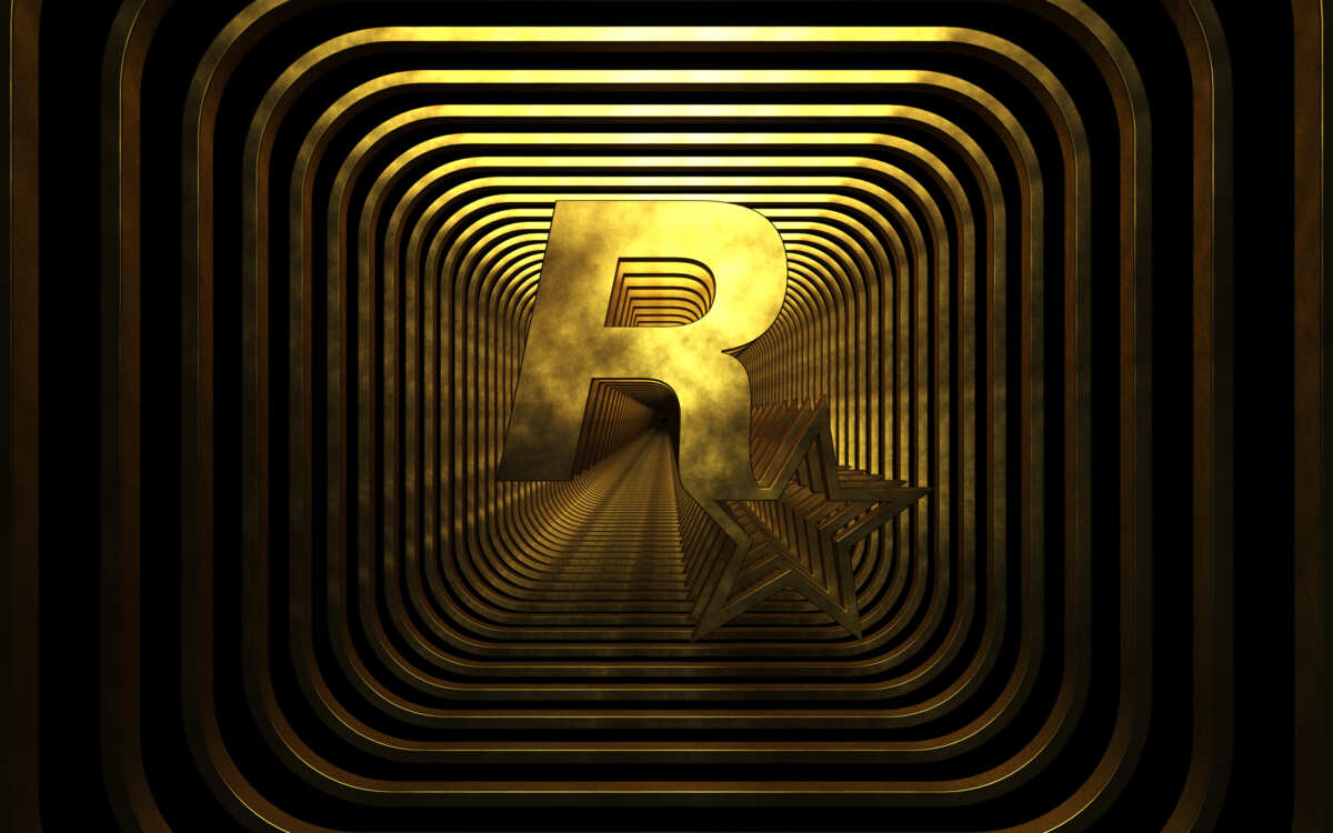 金色隧道字母R