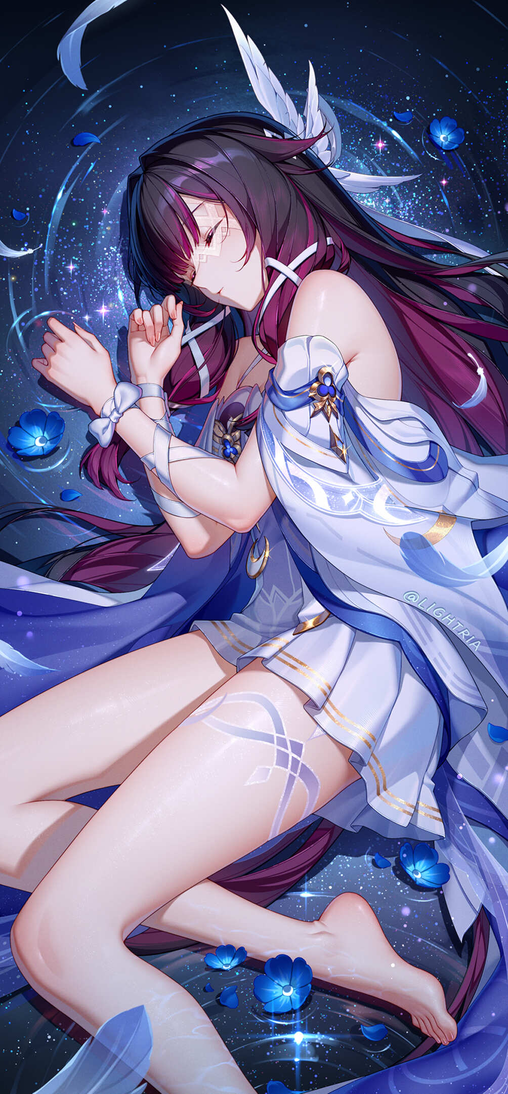星空下的宁静女孩