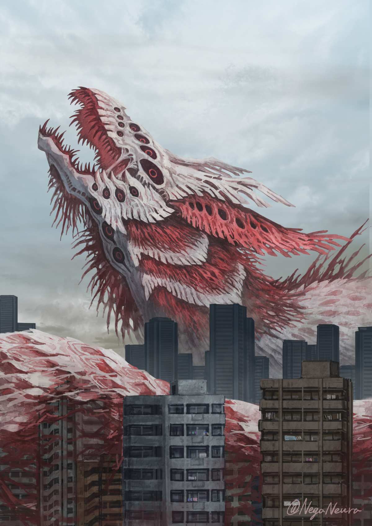 红色巨兽与城市