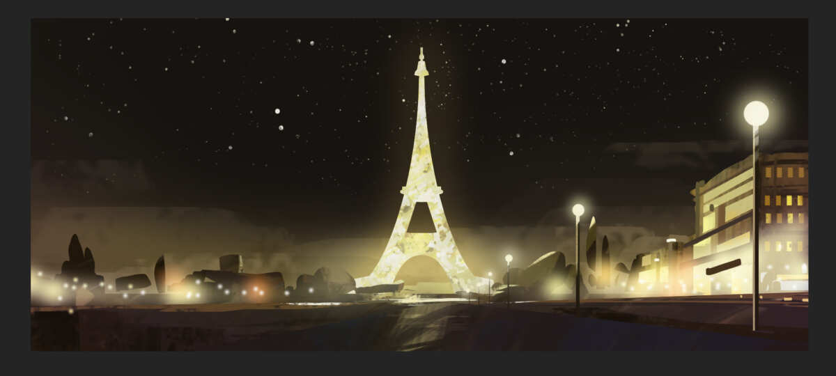星空下的巴黎之夜