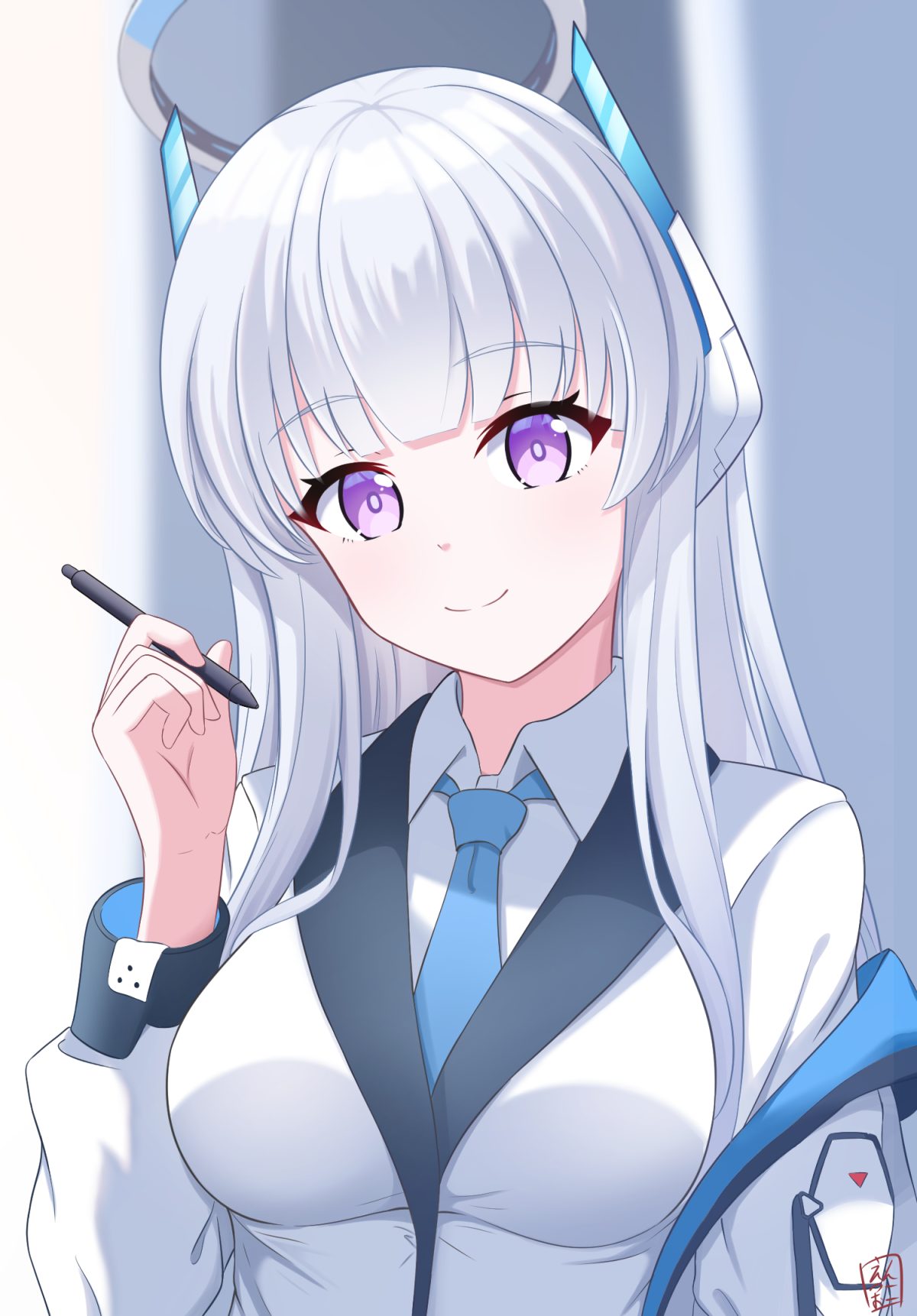 白发紫瞳动漫女孩