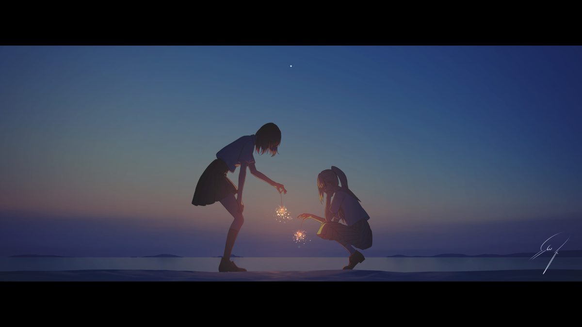 星空下的少女