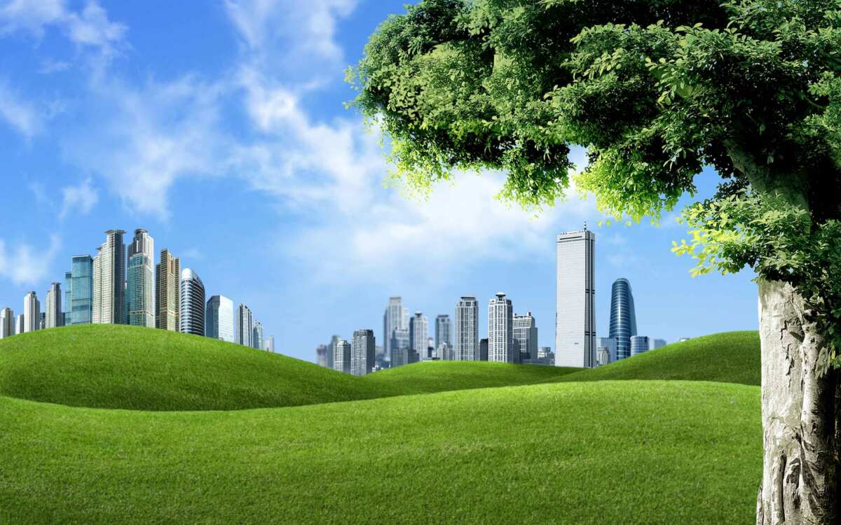 绿意盎然的城市风景
