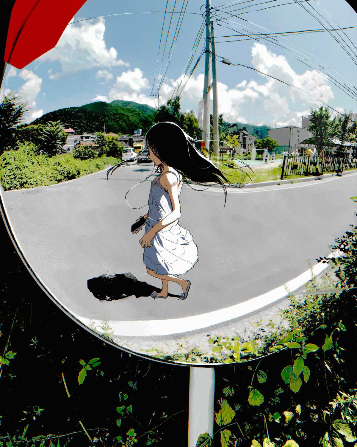长发女孩漫步
