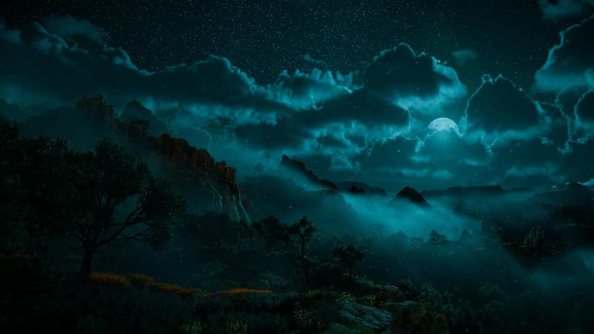 夜空下的神秘山脉