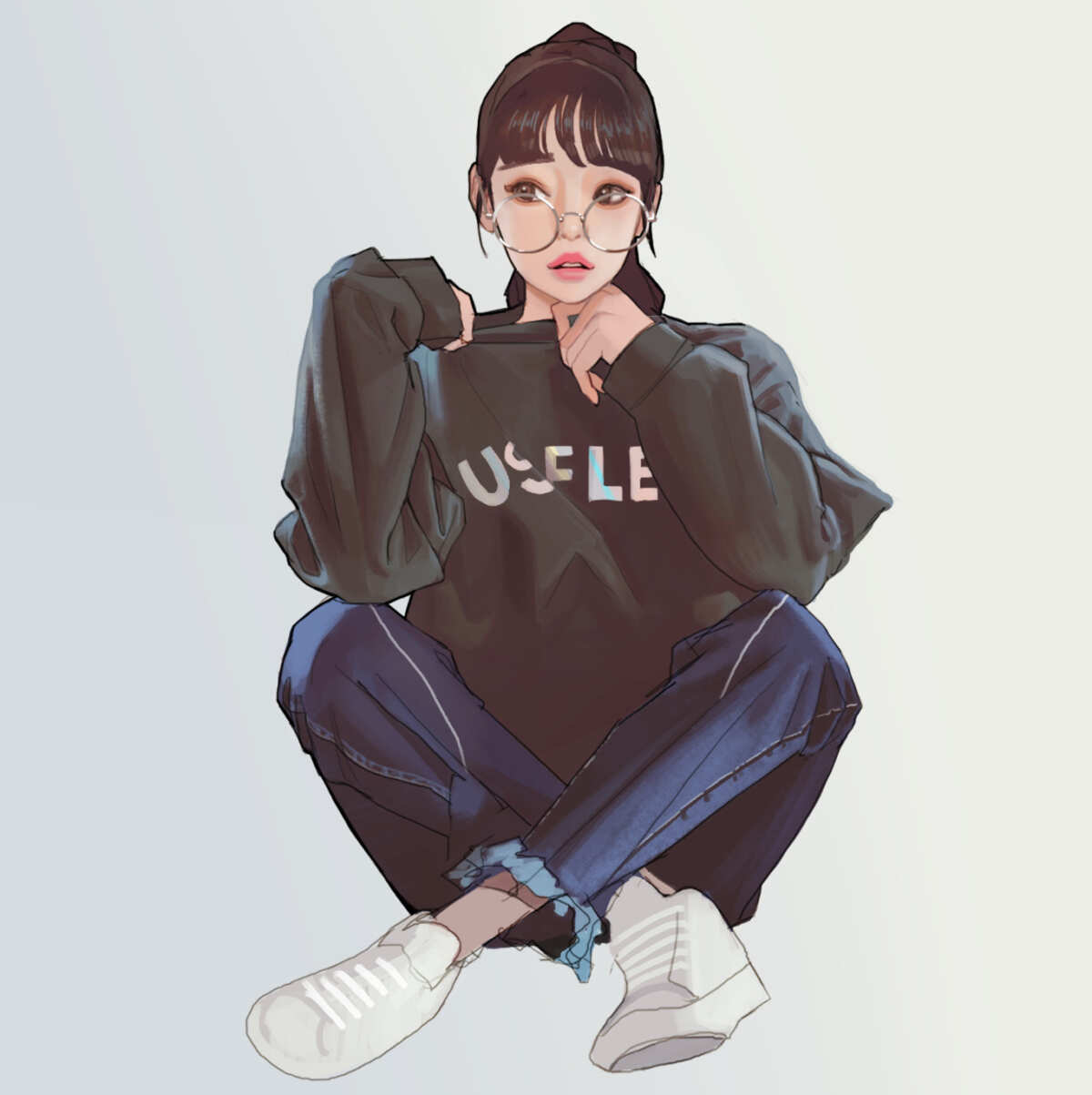 简约时尚女生插画