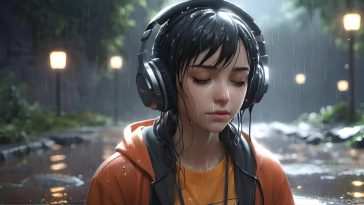 雨中少女动态壁纸