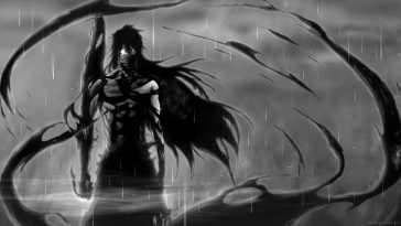 《死神》Ichigo动态壁纸：月牙天冲，银发少年雨中英姿