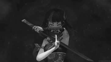 动漫动态壁纸：黑武士恶魔少女