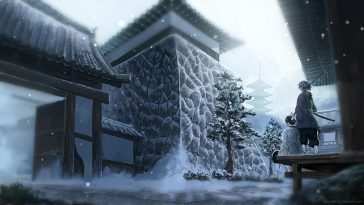 《鬼灭之刃》情侣雪景动态壁纸
