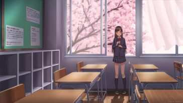 樱花动漫校园少女教室动态壁纸