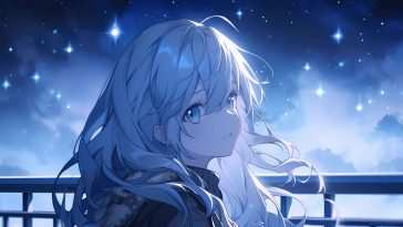 动漫女孩流星动态壁纸