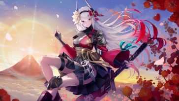 Lucia crimson Abyss 动态壁纸：樱花与日落之美