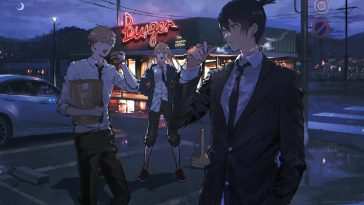 《 Chainsaw Man》动态壁纸：Denji与Aki的汉堡店冒险
