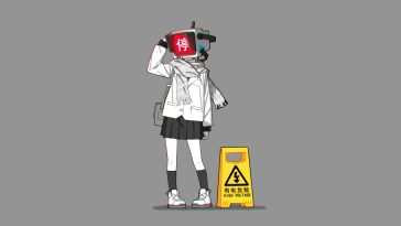 动漫少女信号复古电视动态壁纸
