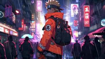赛博朋克雨中街道动态壁纸