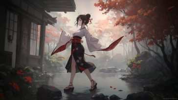 日式神社少女动态壁纸