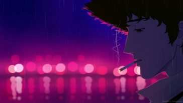 动漫动态壁纸：雨中吸烟的Spike Spiegel