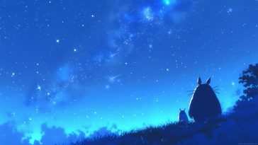 《龙猫仰望星空》动态壁纸