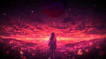 黄昏动态壁纸：孤独星球天空