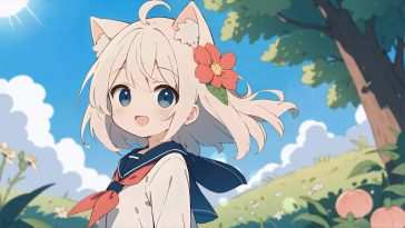 动漫猫娘校服动态壁纸