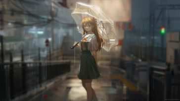 《新世纪福音战士》雨中阿斯卡动态壁纸