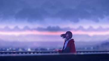 动漫少女仰望天空动态壁纸