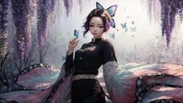 《鬼灭之刃》紫发蝴蝶动态壁纸