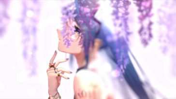 动漫动态壁纸：Vocaloid 初音未来紫藤花盛开