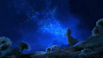 动漫女孩银河星空动态壁纸
