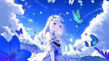 动漫女孩花田动态壁纸