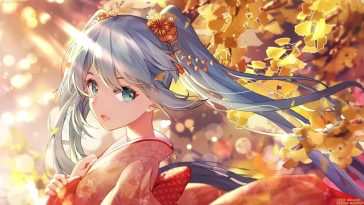 动漫壁纸：初音未来秋日动态壁纸