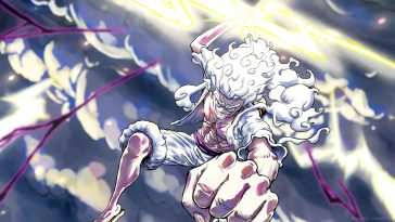 Gear 5 动态壁纸：路飞橡胶橡胶·雷之枪