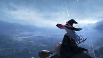 动漫动态壁纸：雨天漫步女巫