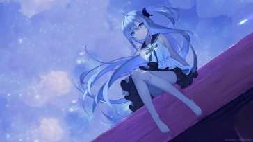动漫女孩星空轨迹动态壁纸
