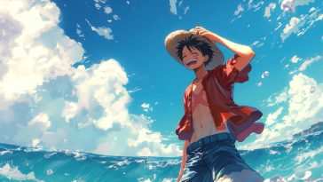 一拳开挂！《海贼王》路飞海滩动态壁纸