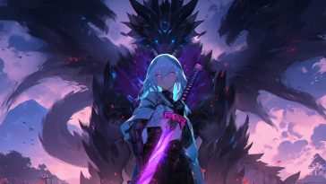 动漫女孩龙战士动态壁纸