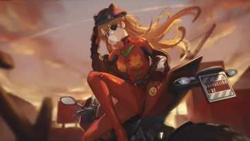 霓虹动漫动态壁纸：摩托车少女Asuka