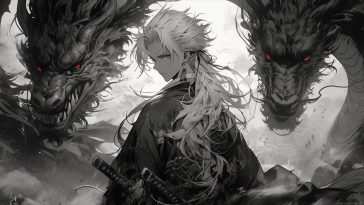 武士动漫男孩双龙动态壁纸