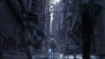 动漫武士女孩赛博朋克废土动态壁纸