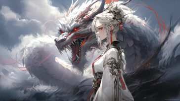 动漫女孩幻想龙动态壁纸