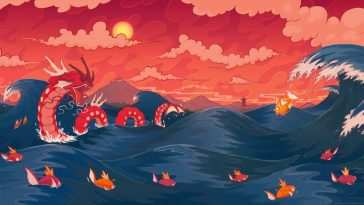 动漫动态壁纸：宝可梦水龙与鲤鱼王